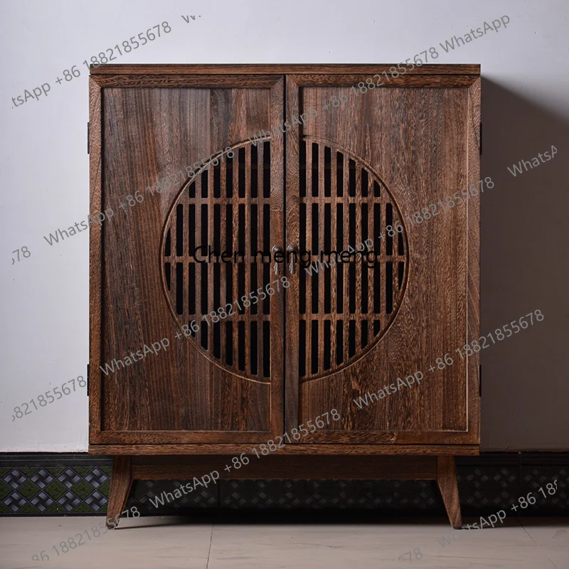 

New Chinese style dining side entrance cabinet tea side cabinet solid wood storage bright moon tea Chinese style
