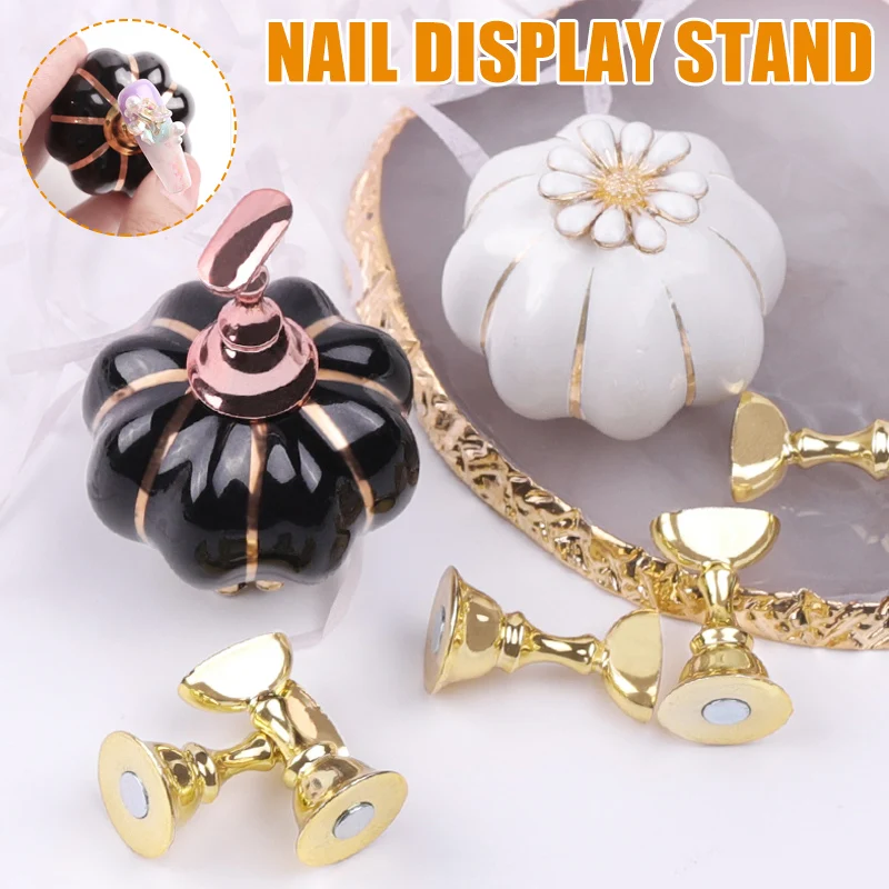 

Magnetic Nail Display Stand Set Long & Pumpkin Base Nail Practice Tips Trainning Display Holders Nail Art Manicure Tools