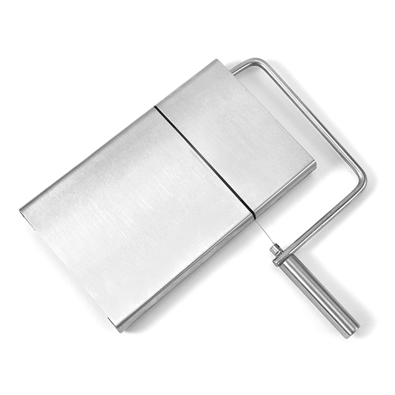 

Stainless Steel Cheese Slicer With 5 Replacement-Wires Cheese Cutter For Block Cheese Metal Cheese Slicer Cutting Board