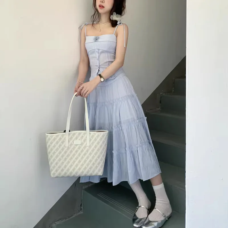 Lace Dresses for Women, New Spring and Summer 2025 Spliced Suit, Camisole Dress