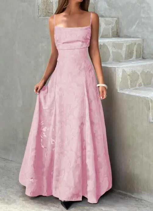 

2026 Spring/summer New Fashion Casual Sexy Elegant Style Fashion Strap Pulling Party Evening Dress Women's Wear