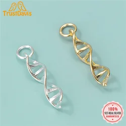 TrustDavis Real 925 Sterling Silver Women Pendant Handmade DIY Necklace Bracelet DNA Creative Accessories Fine 925 Jewelry HY665