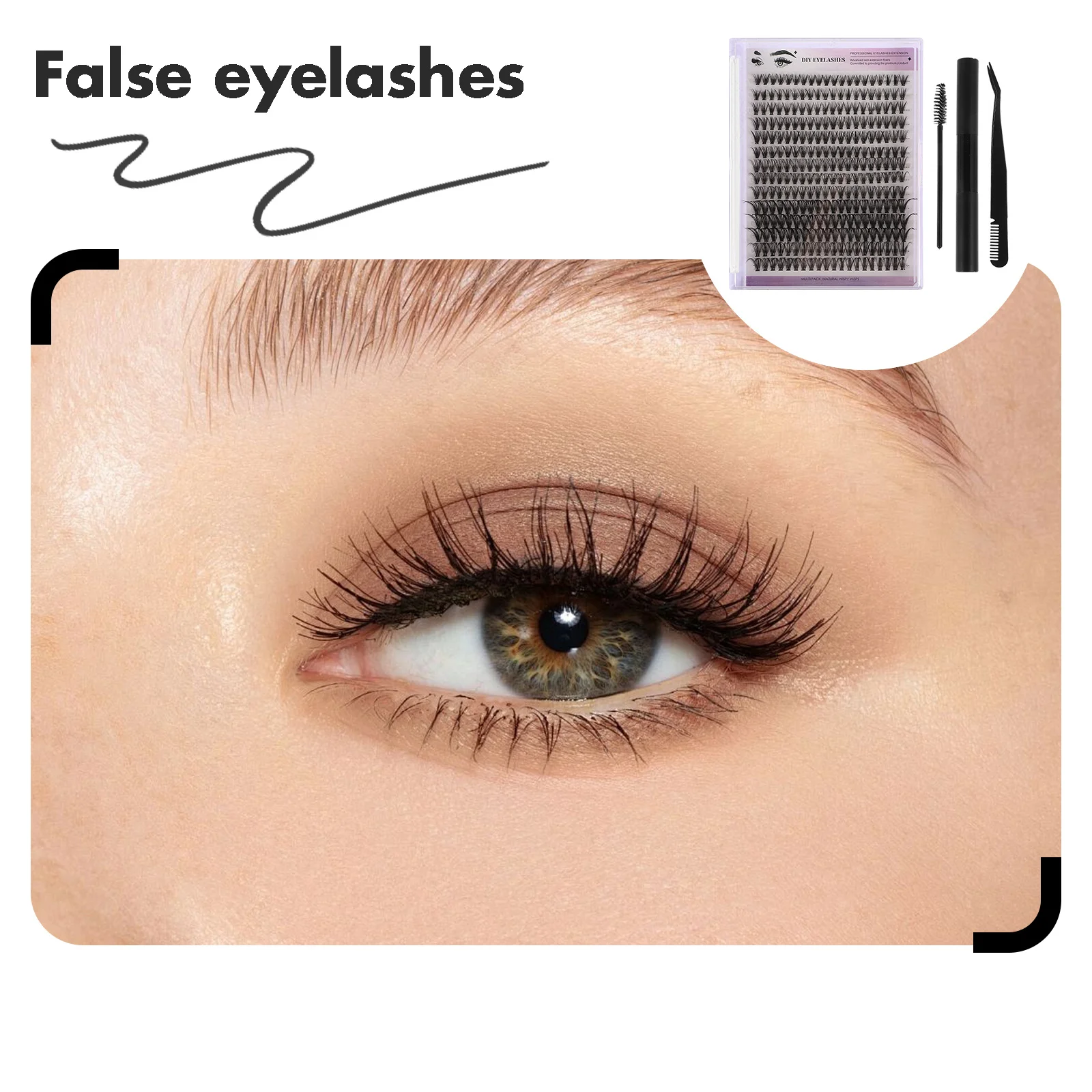 1 set 1 set fai da te kit cluster ciglia finte lash bond sigillo pinzette adesive strumenti di estensione uso domestico auto applicazione nero