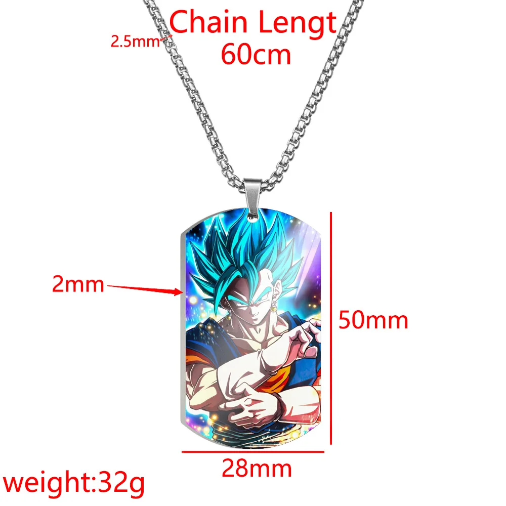 New Dragon Ball Stainless Steel Necklace Super Saiyan Monkey King Anime Necklace Print Festival Gift