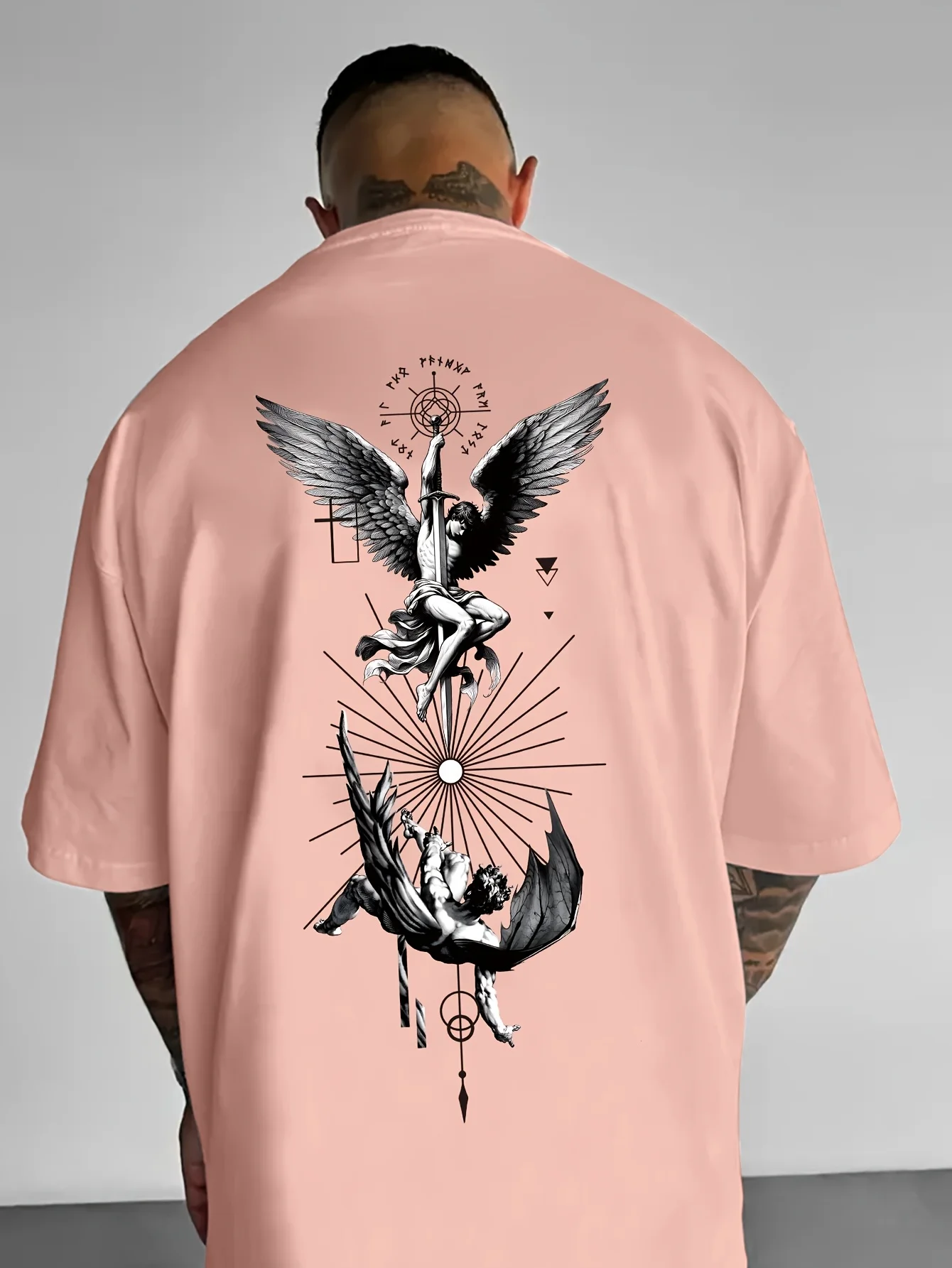 الرجال مناسبة ل Icarus الخريف الجرافيك تي شيرت تنفس طاقم طوق تي شيرت وتصميم الجناح الفني الصيف لباس غير رسمي