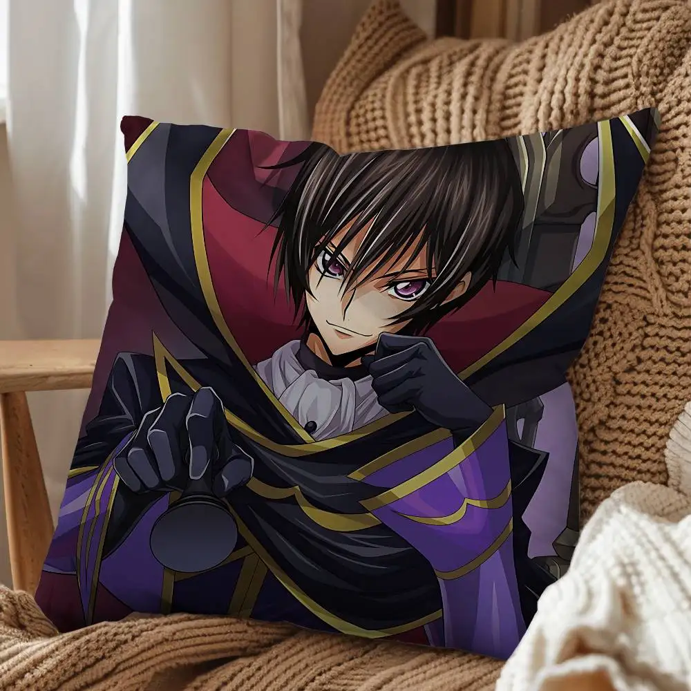 Zero Lelouch C C Code Geass day gift Pillow Case Living Room Sofa Cushion Cover Suitable For Home Bedroom Room custom Decoration