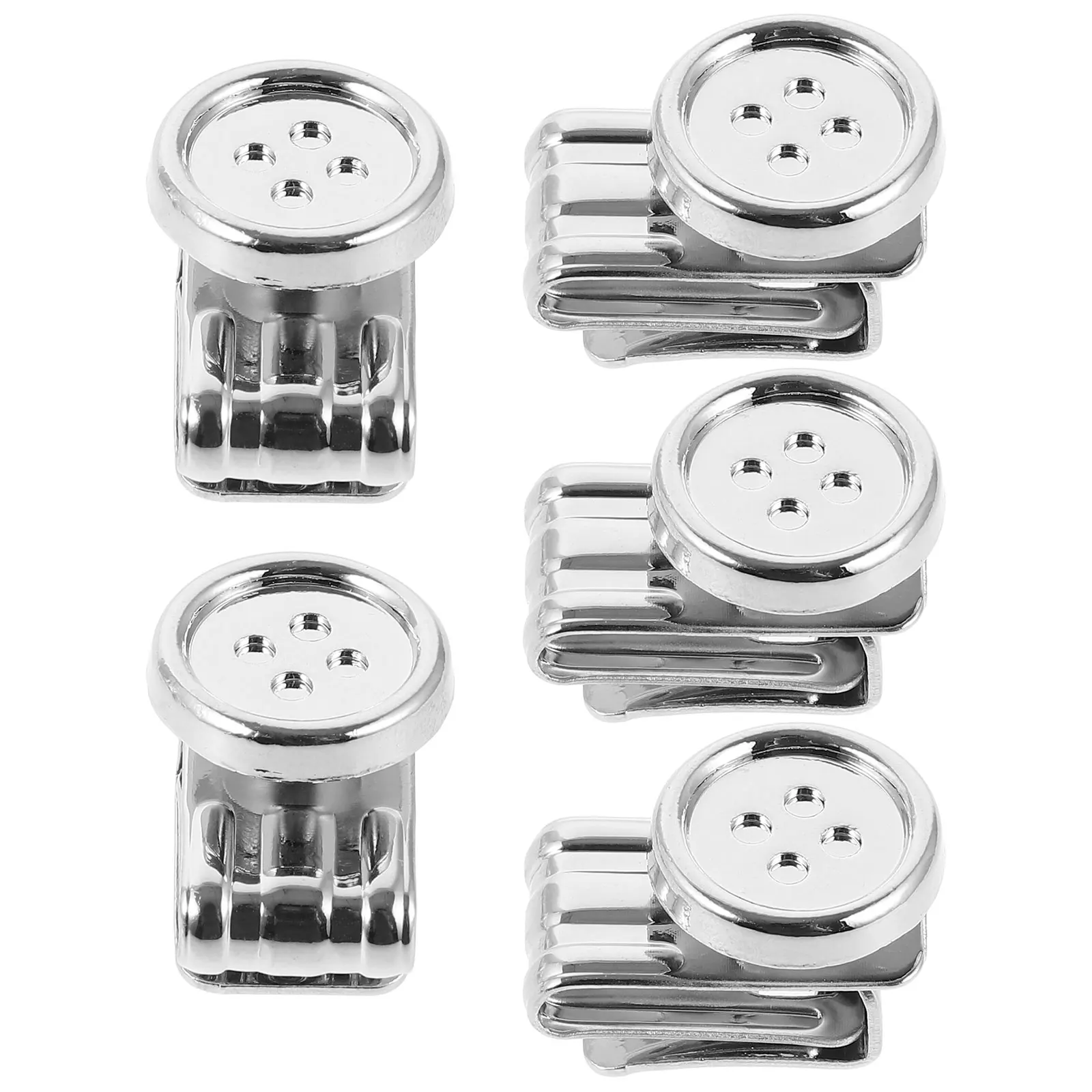 

5pcs No Sew Metal Button Clip On Braces Bachelor Buttons For Suspenders Multi-Use Pants Jeans Button Replacement Fastener Clips