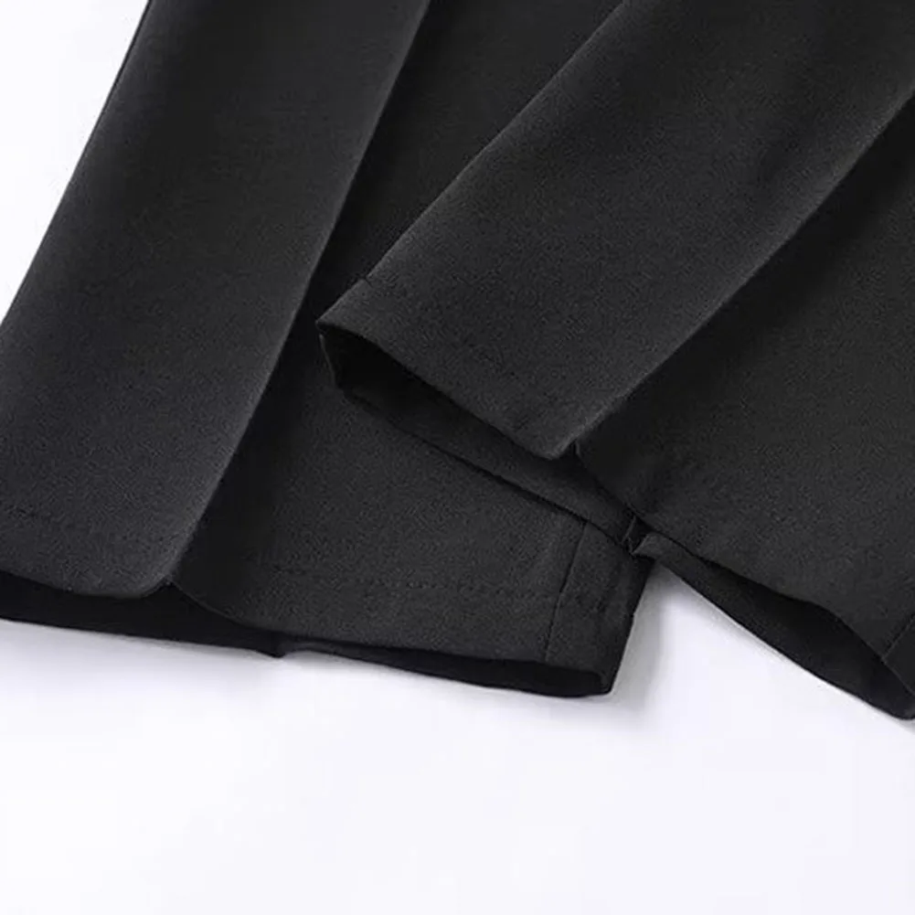 Men Summer Loose Straight Suit Pants Korean Style Solid Color Baggy Wide Leg Trousers Casual Streetwear Fashion Full Length