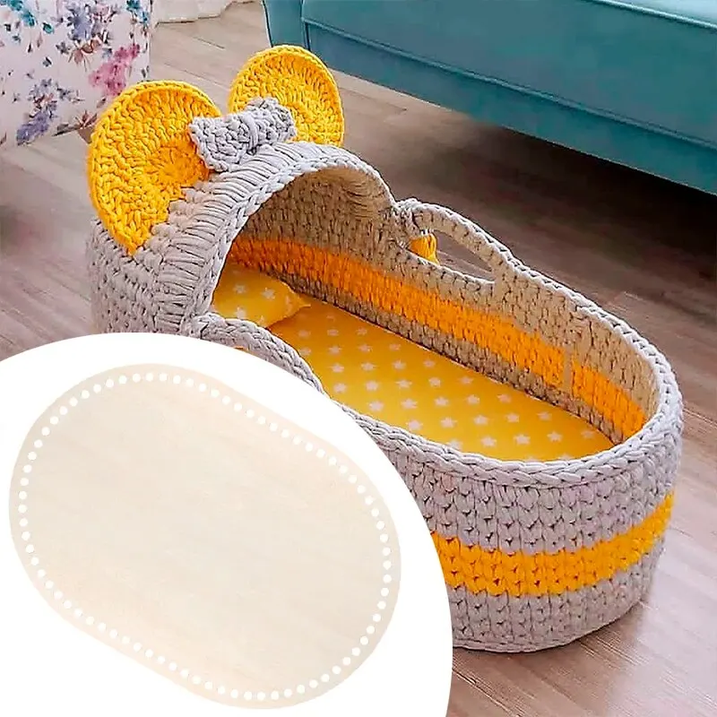 Tailai Oval for Basket Weaving Supplies and Home Decor Craft Natural Wooden Basket Bottoms Crochet Basket Base Bag Bottom