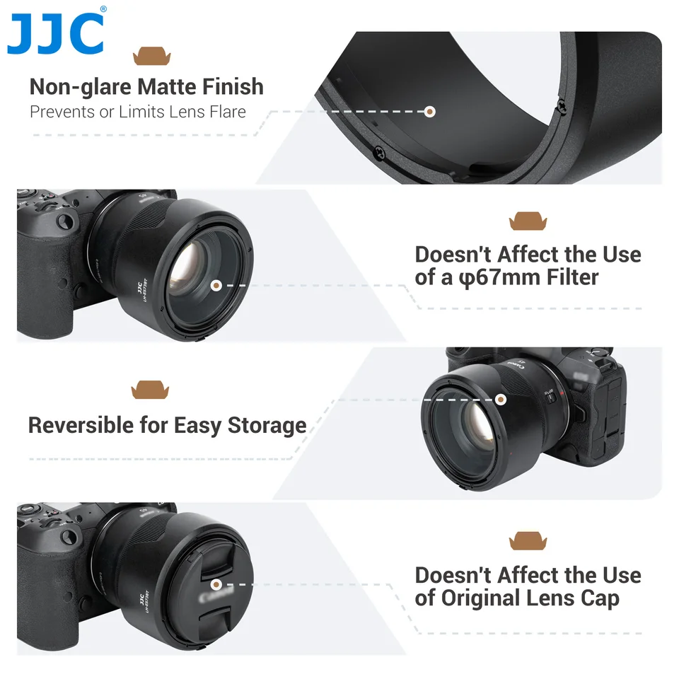 JJC リバーシブルレンズフード Canon RF 45mm F1.2 STM対応