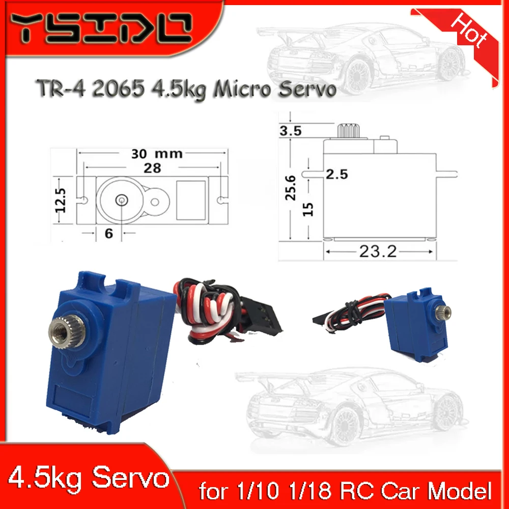 

TR-4 2065 Micro Servo Metal Gear 4.5KG Waterproof Micro Servo for Traxxas TRX4M 1/18 TRX4 1/10 Scale RC Car Upgrade Accessories