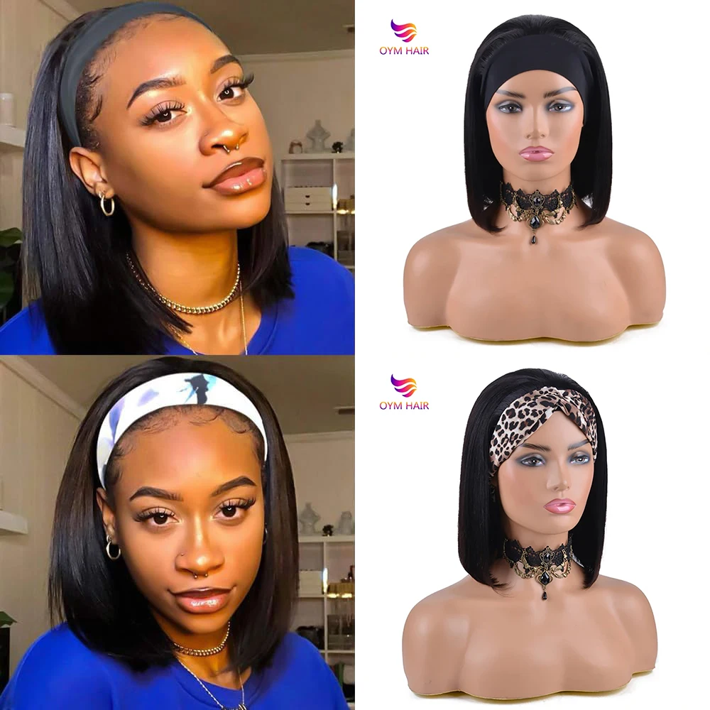 عقال مستقيم عابث قطع بوب شعر مستعار شعر بشري برازيلي قصير مع الانفجارات قبل قطعها للنساء آلة جاهزة للارتداء يوميا