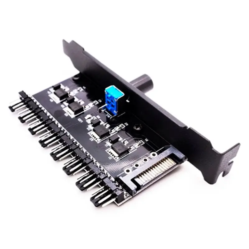 

A29F-PCI Fan Speed Controller,SATA Powered 8 Fan Hub,PWM CPU Radiator Case Cooler Temperature Control