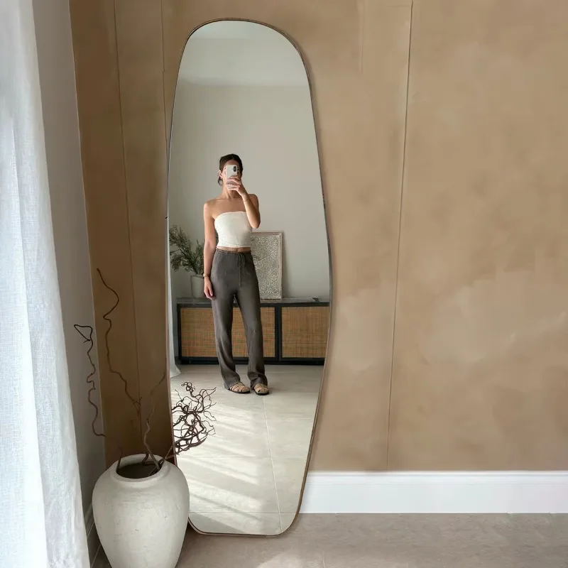 

Modern Standing Mirror Living Room Moving Full Body Girls Men Bedroom Floor Bathroom Mirror Luxury Espelhos Home Decorations