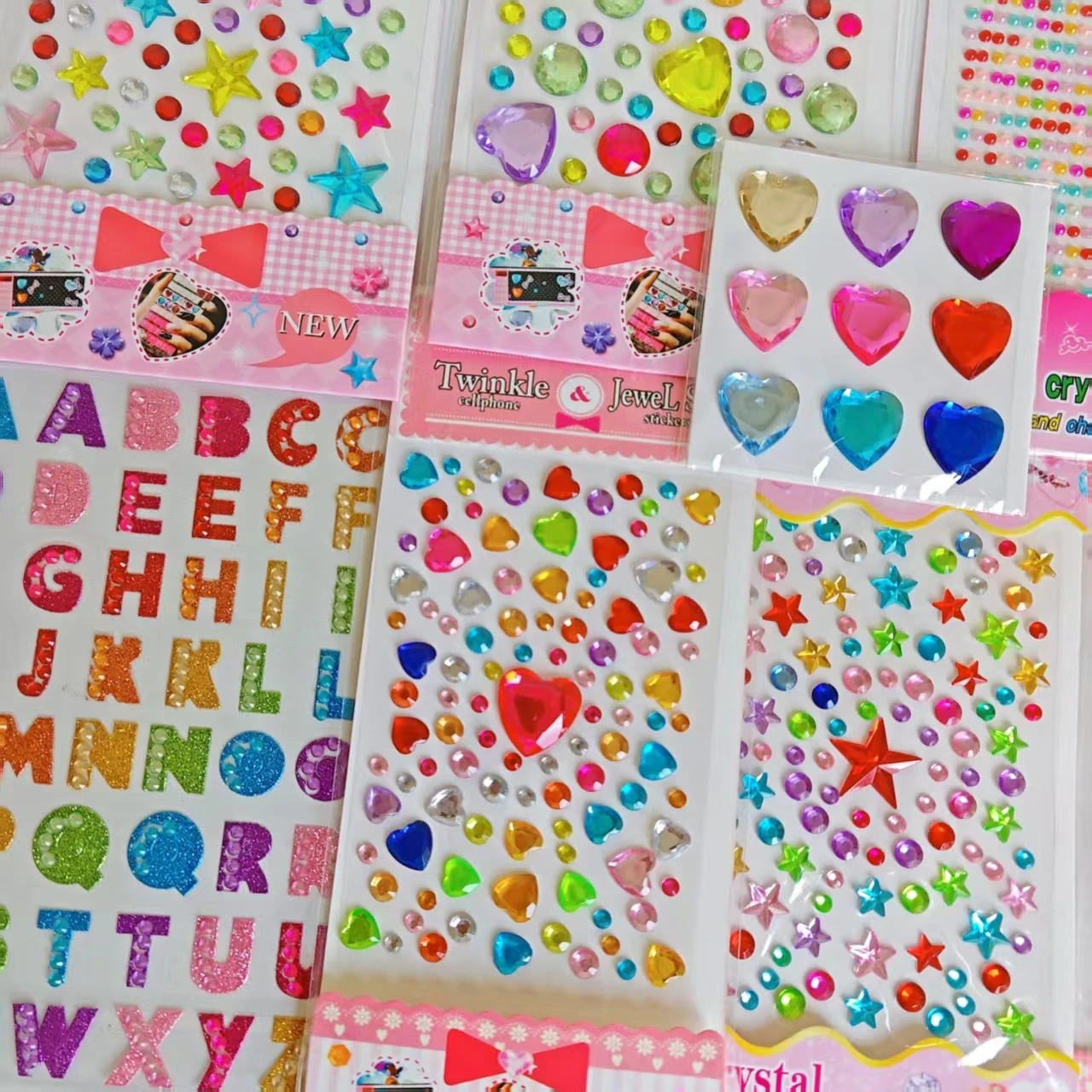 14-kleurige oogstickers DI edelsteenkristal diamantstickers voor studenten, kinderen, toneeldecoratie, make-up, gezichts- en oogst