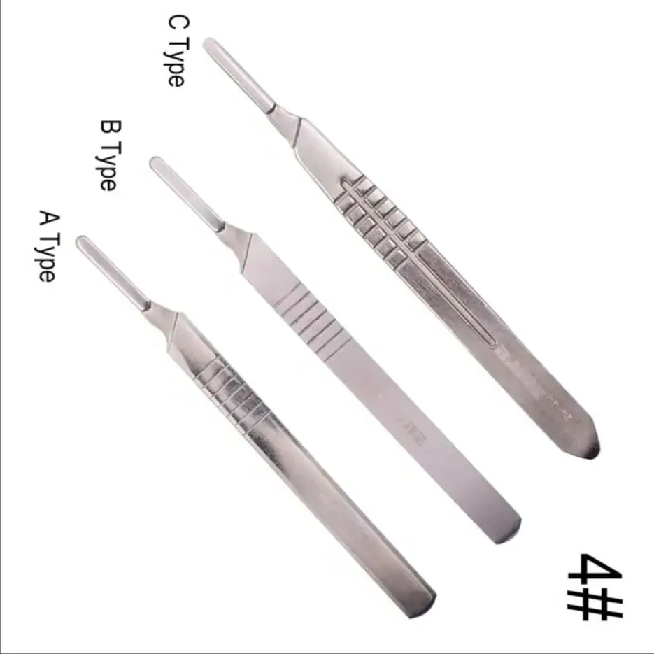 4# Metal Handle Scalpel, Blade Knife Wood Paper Cutter Craft Pen Knives,Engraving DIY Hand Tools 100pcs/lot