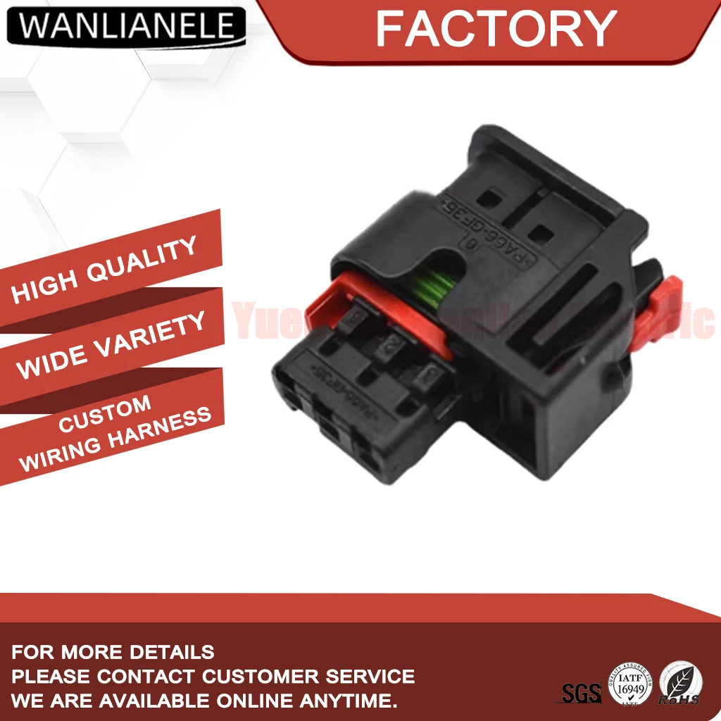 50 Sets 1488992-5 3 Pin Female Waterproof Connector MCON 1.2mm 4.0mm IP67 48V CPA Black Fit ECU Sensor Harness