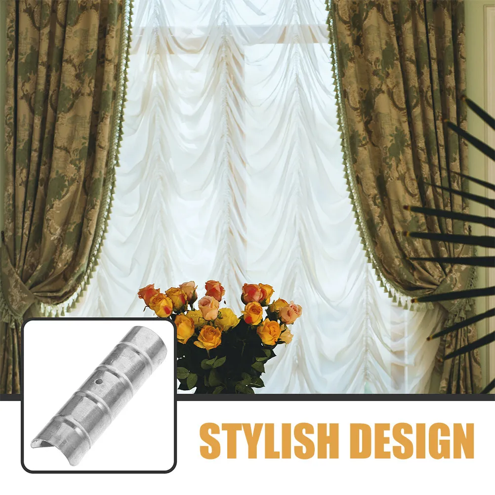 2Pcs Roman Rod Connector 13Cm Curtain Rod Fitting Metal Curtain End Connector for Aluminum Wood Plastic Rods Home Decor