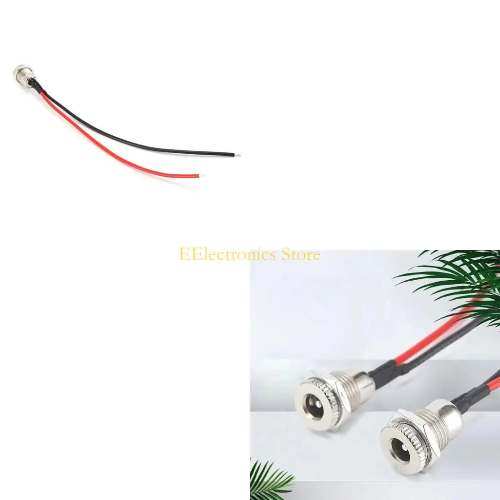 B03C Metal 5.5x2.5mm Power Socket Plug Outlet Male Female Connector Adapter Replacement for Video Equipment Charging
