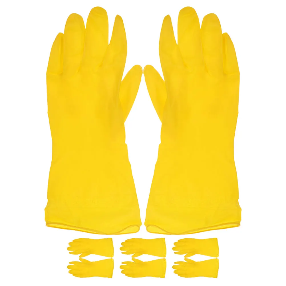 

4 Pairs Cleaning for Dishwashing Kitchen Household PVC Anti Slip Medium Kitchen Gloves For Cooking Size Gloves
