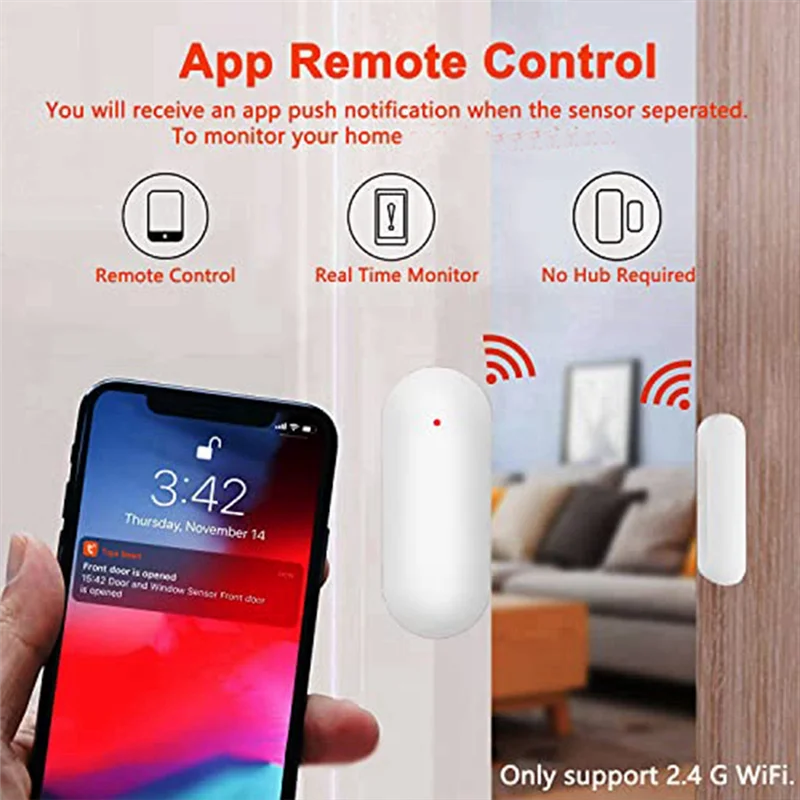 1 Pieces Wireless Door Window Detector Alarm Smart Linkage Window Door Contact Sensor