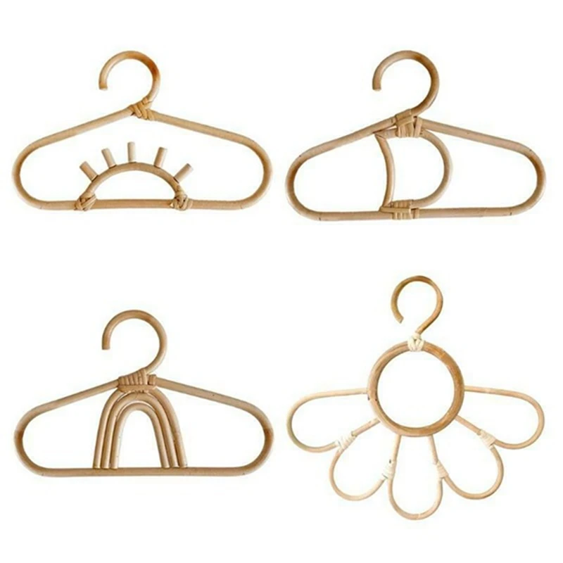 

Rattan Wall Hooks Kids Garments Organizer Rack Clothes Hat Hanging Hook Rattan Hanger