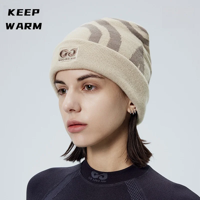 

Autumn Winter Knitted Hat Men Women Outdoor Riding Skiing Windproof Thickened Warm Cold Hat Woolen Warm