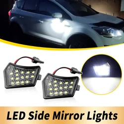 2PCS 12V LED Front Under Mirror Lamp Puddle Light For Volvo V40 V50 C30 C70 S40 S60 S80 V50 V70 XC70 XC90 Jaguar XJ XF XK/XKR XE