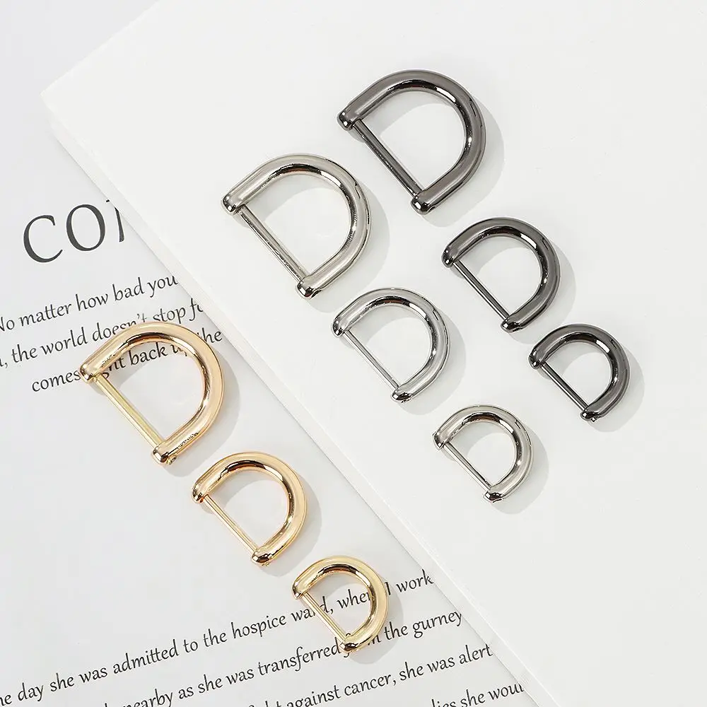 Metal Shoulder Webbing Buckle Bag Strap Accessories Leather Craft Screw D Buckle Clasp D Ring Buckle Open Screw