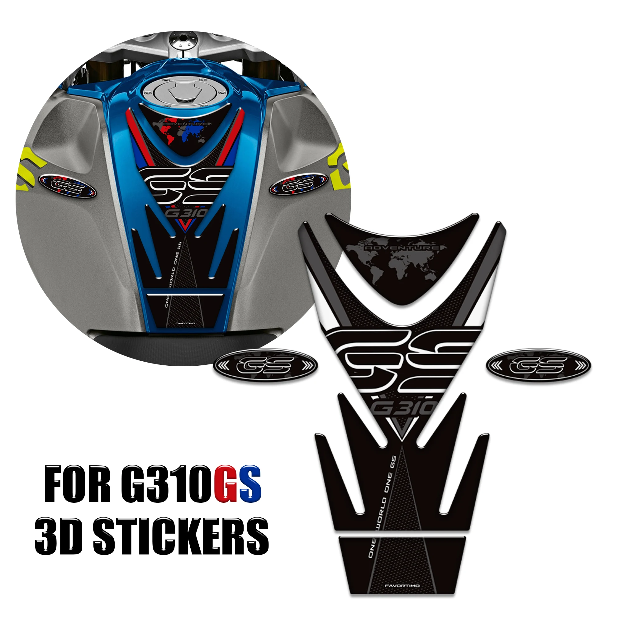 

For BMW G 310 GS G310GS G310 Adventure ADV Bike Tank Pad Gas Fuel Oil Knee 3D Adhesive Stickers Decals Protection 2017-2025