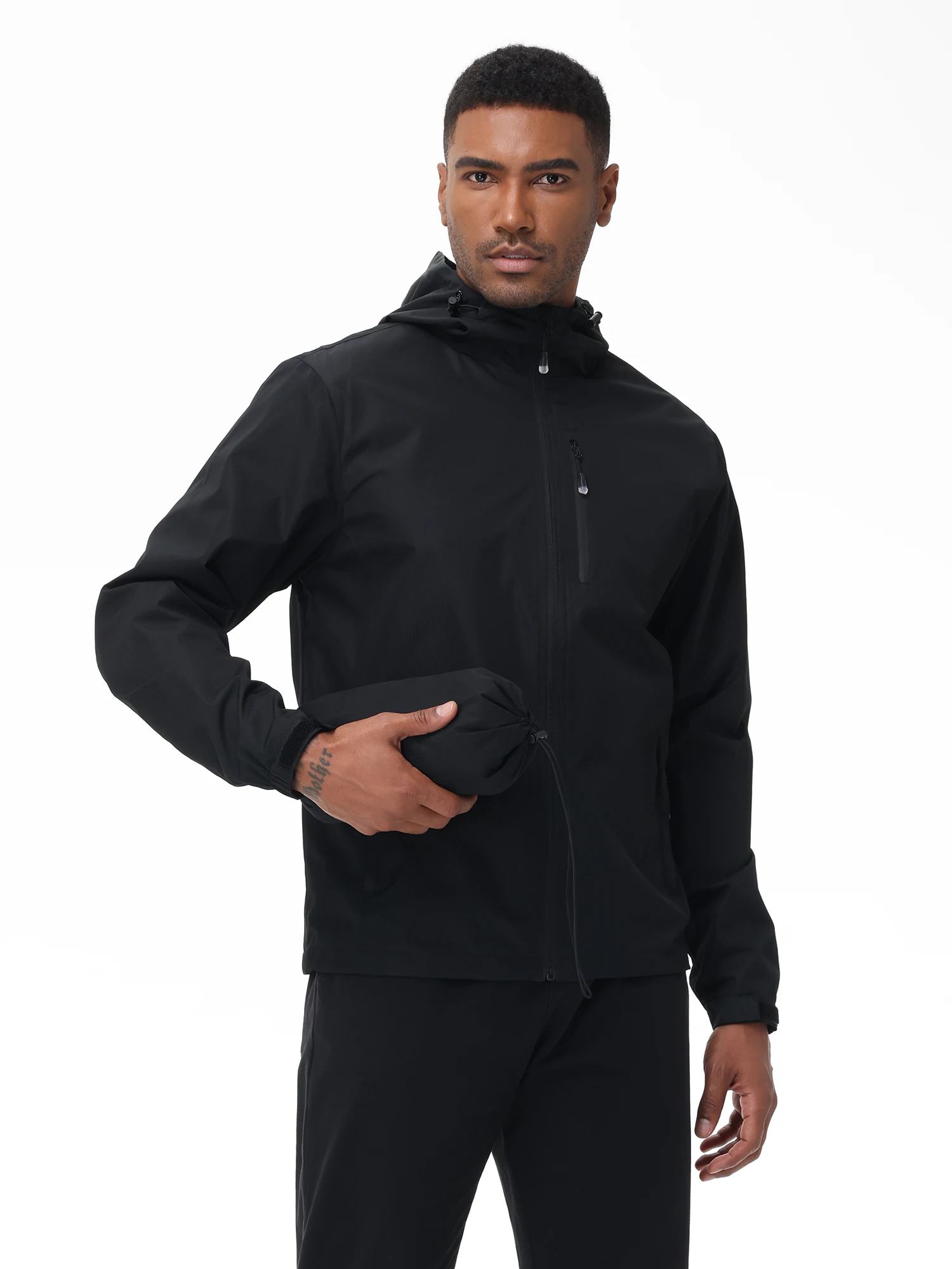 Summer Men's Raincoat, Waterproof Lightweight Breathable Jacket for Camping Hiking Cycling Fishing with Inner Pocket