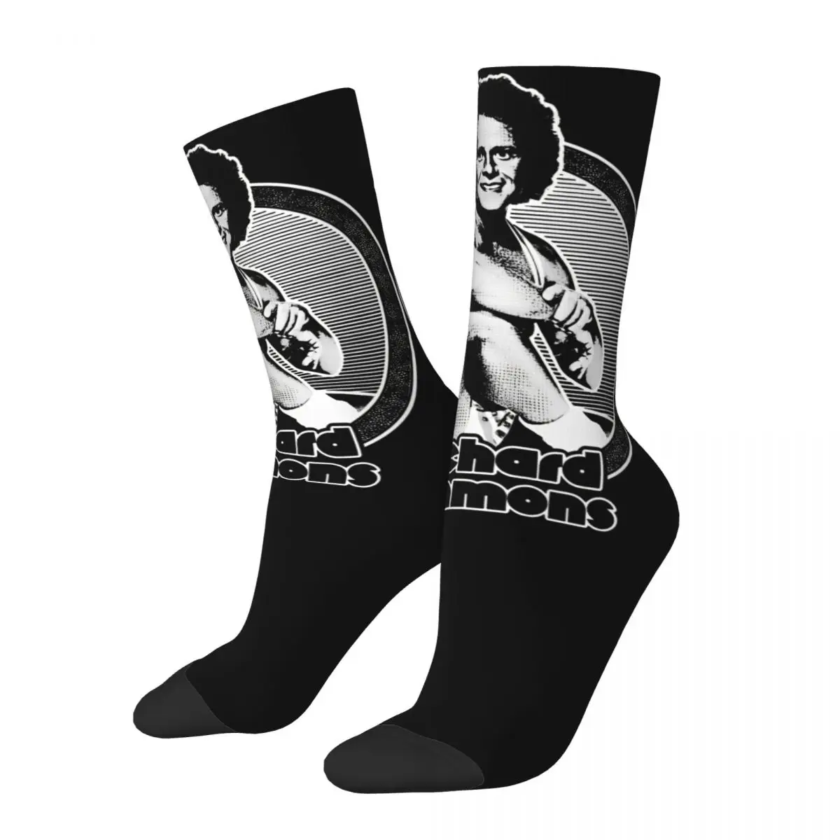 Richard Simmons Retro Style Merchandise Crew Socks Sweat Absorbing Fitness 80s Sport Crew Socks Soft for Men's Best Gifts