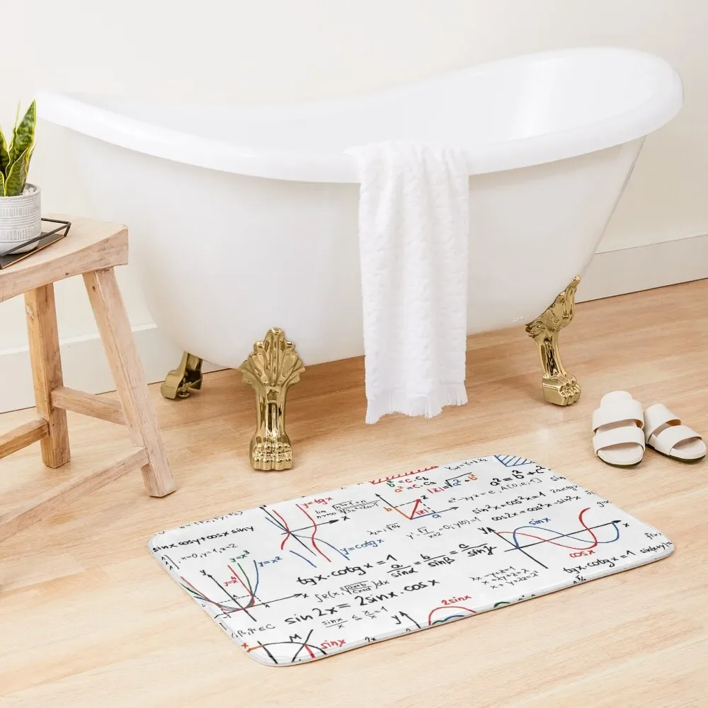 Mathematics Formulas Numbers Bath Mat Bath Room Acessories Floor Toilet Carpet Carpet Carpet Mat