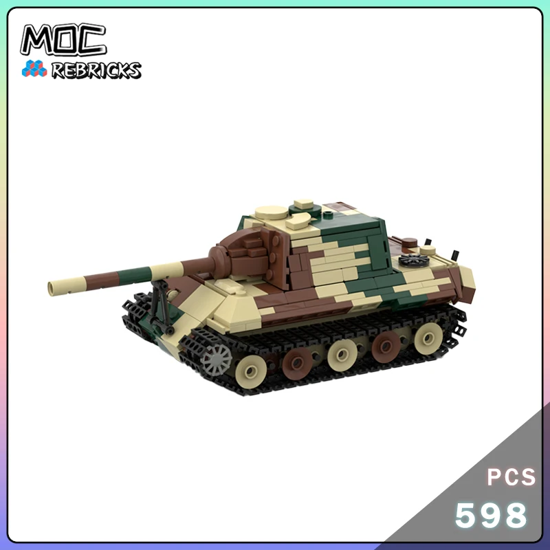 

MOC Building Block Military Weapon Vehicle WW2 Jagdtiger 1:45 Scale Tank Model Assembly Technology Bricks Set DIY Toys Xmas Gift