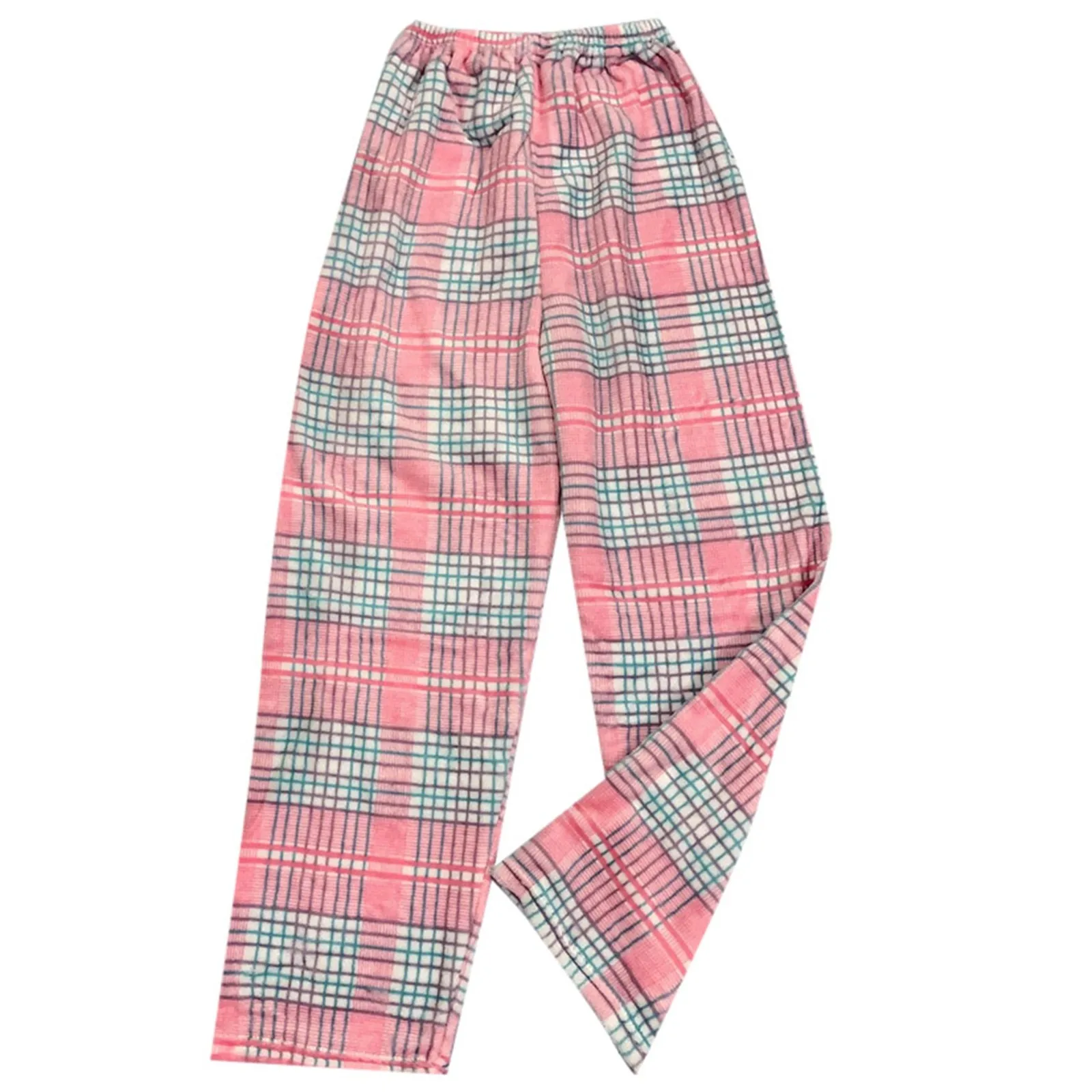 Women Long Pants Soft Comfy Flannel Pajamas Autumn Winter Thick Warm Elastic Waist Casual Home Pants Wide Leg Pajama Trousers