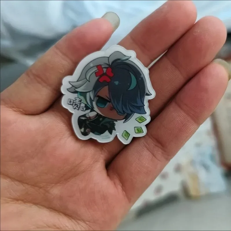 Moda genshin impacto alhaitham expressão acrílico broche de metal pino cosplay crachá jóias acessórios para roupas mochila presente