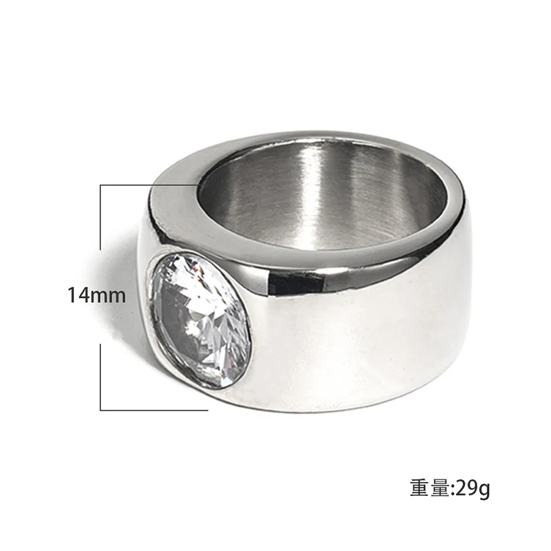 Hip Hop Bling Gold Color Stainless Steel Round CZ Rings for Men Women Unisex Rapper Jewelry Drop Shipping