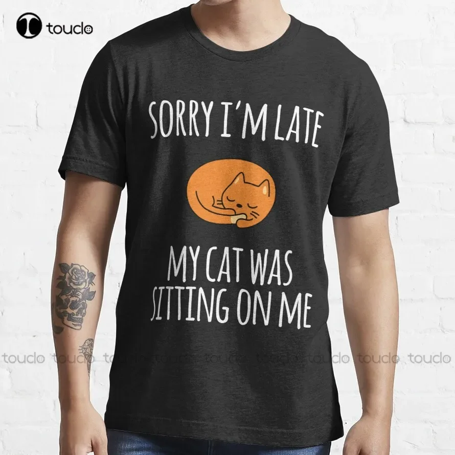 

Sorry I Can'T My Cat Was Sitting On Me T-Shirt Work Shirts For Women Custom Aldult Teen Unisex Digital Printing Tee Shirt Xs-5Xl