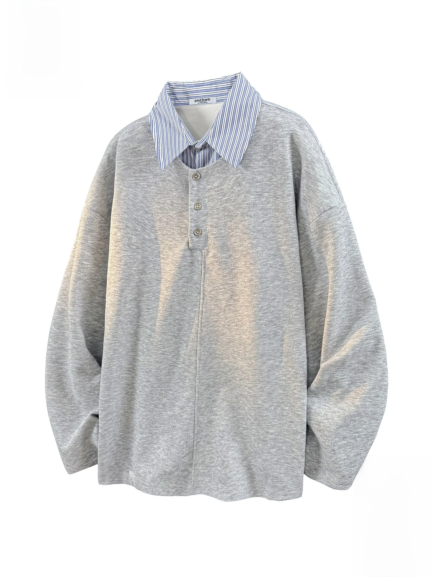 Camiseta Masculina  de Manga Longa com Gola Redonda, Caimento Solto, Design Listrado Casual, Novo Estilo de Outono,...