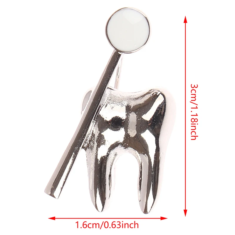 1PC Cute Tooth-Shaped Medical Brooch - Classic Lapel Pin for Doctors/Nurses (Backpack Badge & Gift Jewelry) view 6