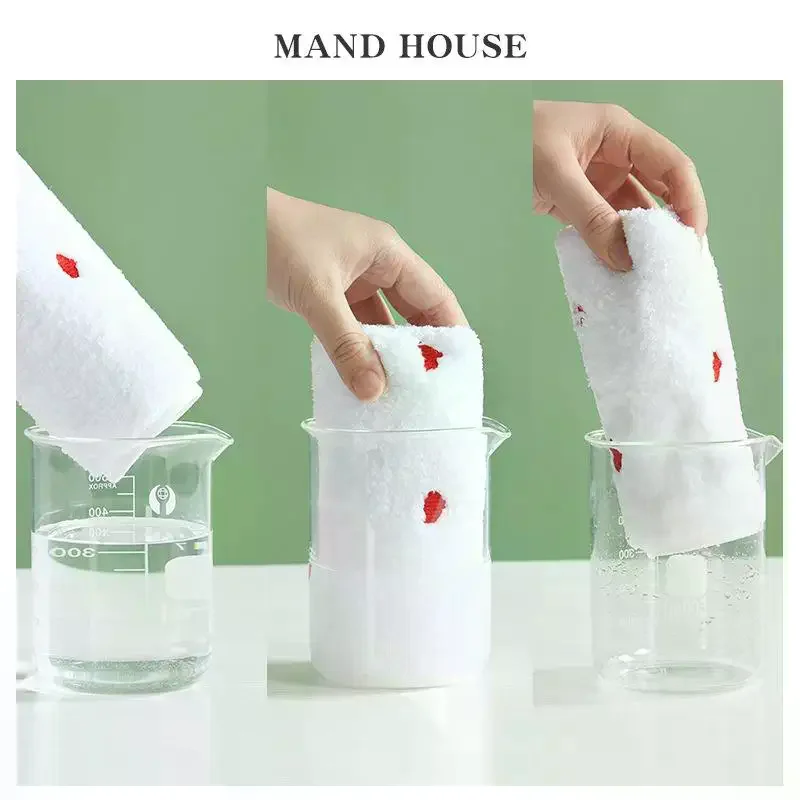

30x30cm Cartoon Small Embroidery Pure Cotton Household Soft Non-linting Bathroom Adult Face Hand Towel