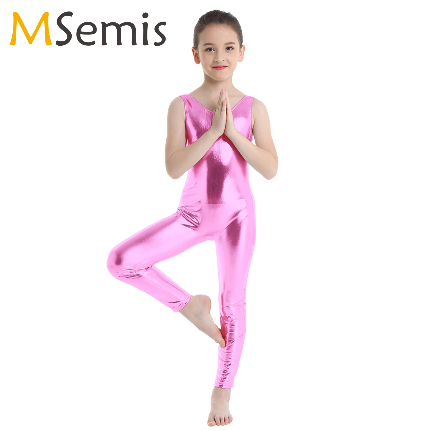 Kids Ballet Leotard for Girls Costumes Shiny Ballet Dance Gymnastics Leotard Jumpsuit Unitard Dancewear for Stage Performance