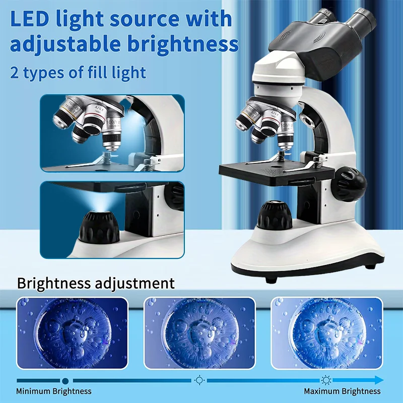 Portable Microscope For Kid,Optical Compound Binocular Microscope,40x-5000x Adult Microscope Suitable For School Laboratory