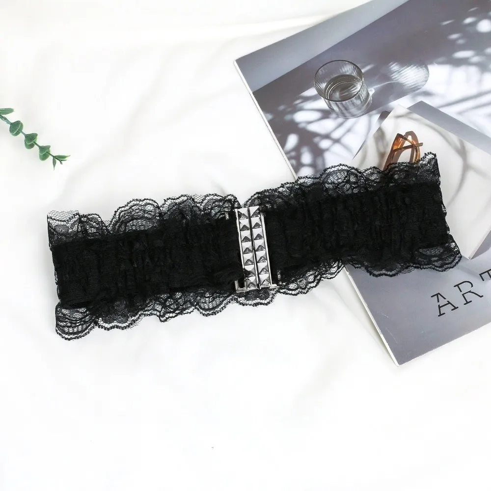 حزام خصر دانتيل أنيق متعدد الاستخدامات بلون سادة بعرض 6 سم مشد للخصر فساتين مرنة للنساء #3