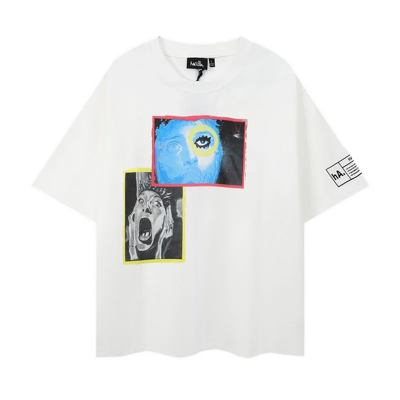 2024ss Haculla Overlap Standard Graphic T-shirt Men Women Signature Line Print Haculla Tee White Tops Graffiti Short Sleeve