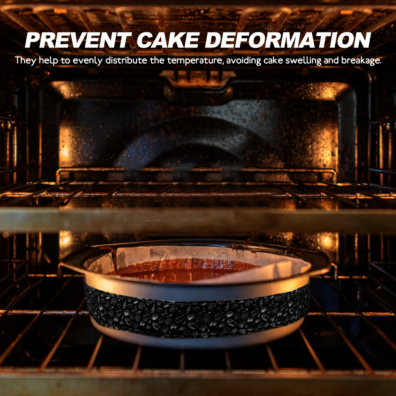 

2pcs Cake Pan Straps Bakeware Protection Strips Reusable Anti-Deformation Bands Fabric Cake Strips Baking Accessories For