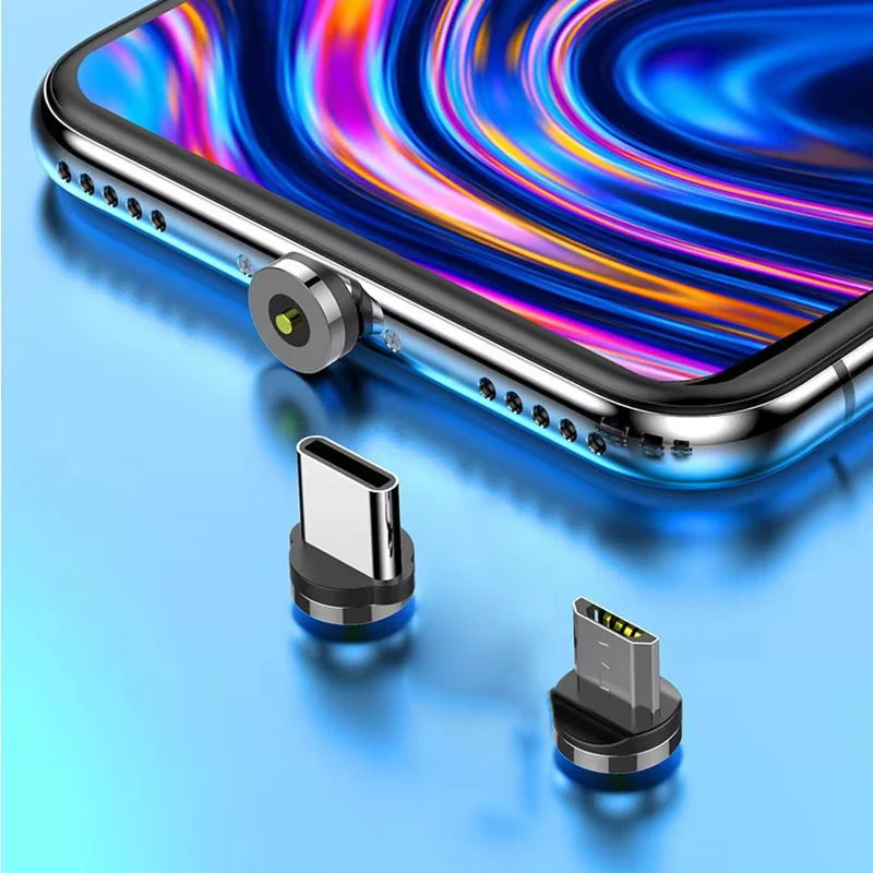 9Pcs Converter Charging Cable Adapter For Mobile Phone 360 Degree Rotation Magnetic Tips Replacement Parts Easy Operate Durable