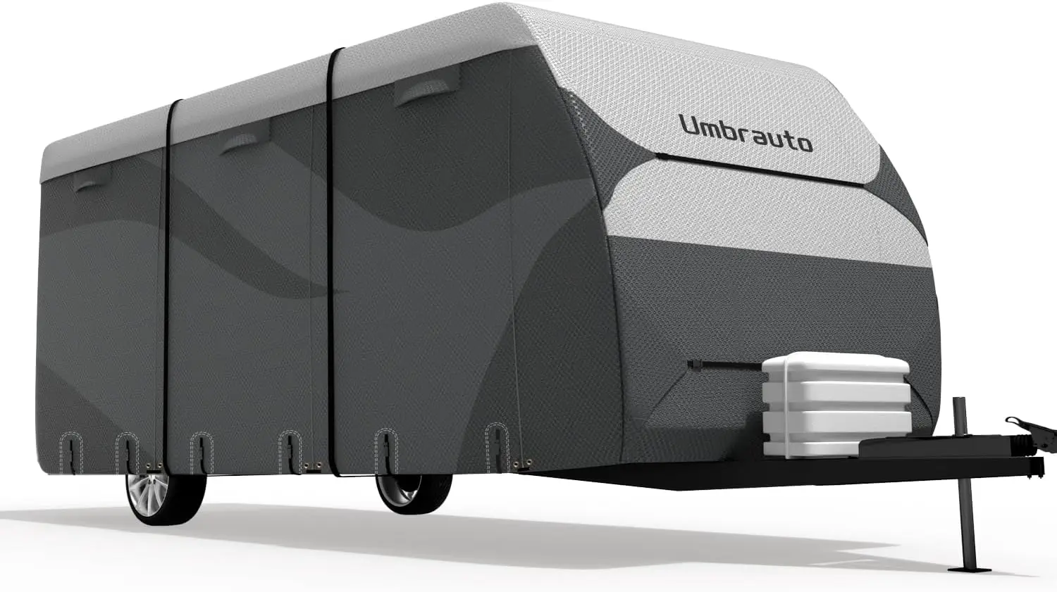 Umbrauto Dupont Tyvek Top Travel Trailer RV Cover 20-22ft, Waterproof Ripstop Camper Cover with 4 Layers Side for Winter Snow with Tongue Jack Cover, Extra Windproof Ropes, Also Fits Toy Hauler Cover