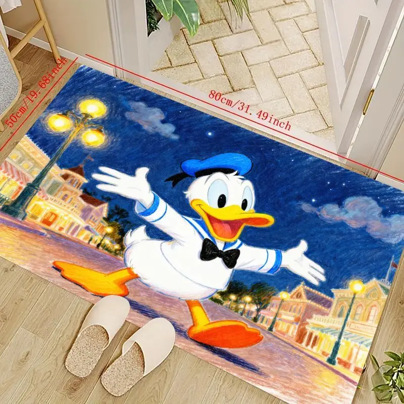 

1 шт. милый напольный коврик с мультяшным персонажем Диснея Дональда Дака для гостиной, украшение для домашнего дивана, игровой декор для детской комнаты, муравей