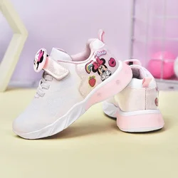 Disney girls spring new sports shoes mickey mouse Children led flash casual shoes frozen elsa sneakers